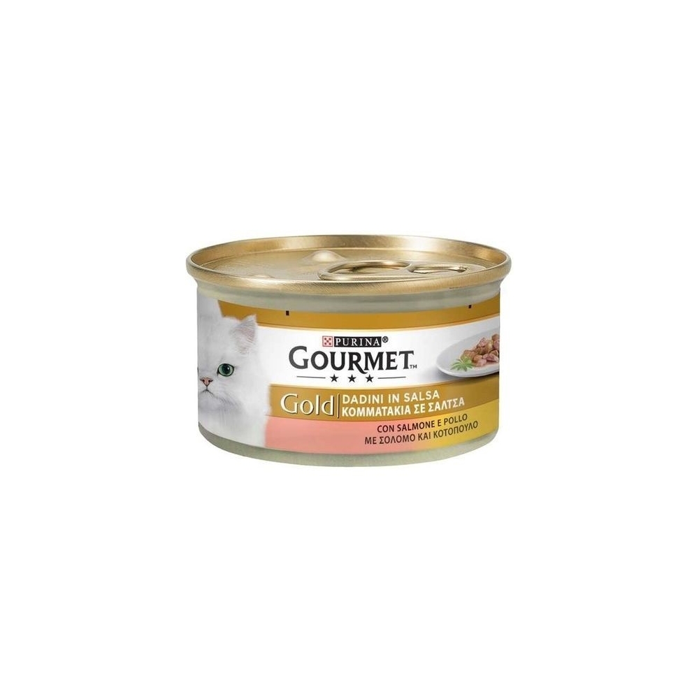 Gourmet Gourmet Gold Dadini in Salsa 85 gr Salmone e Pollo