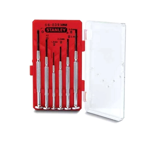 Set di giravite di precisione Set 6 giraviti prec. lama in acciaio BRI10103