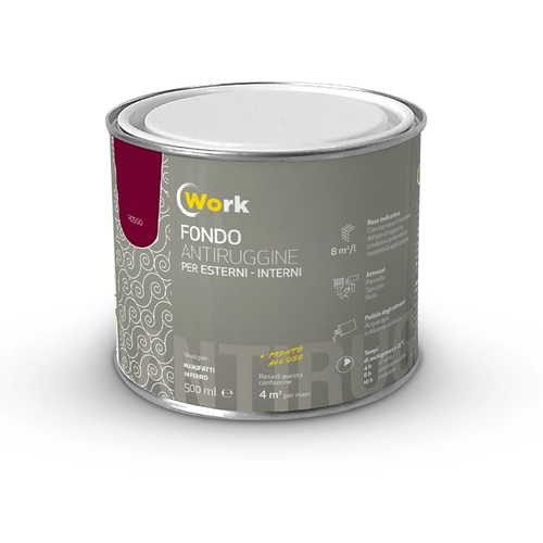 Fondo antiruggine Work rosso da 0.5 L BRI1055274