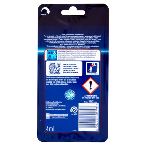 Finish Deodorante Limone e Lime deodorante lavastoviglie 4 ml BRI1059187