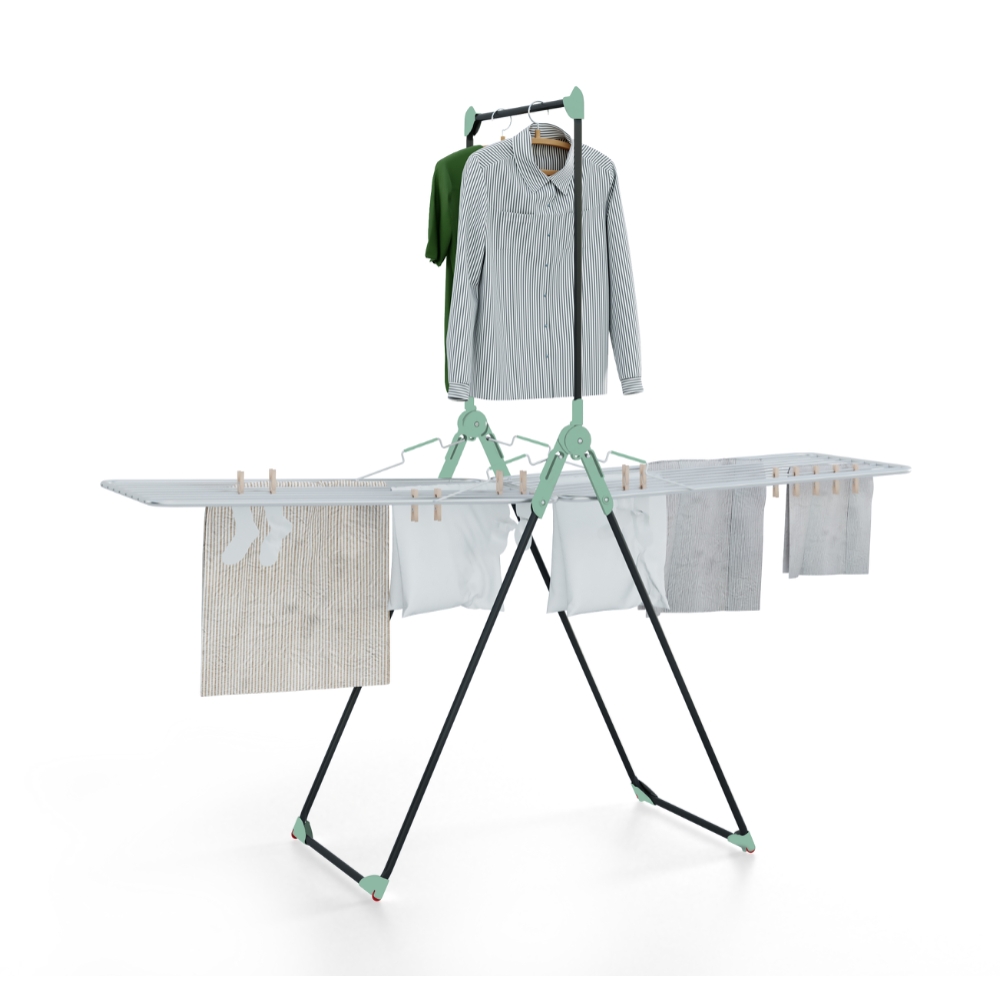 Colombo Stendibiancheria titano c/porta abiti acciaio inox