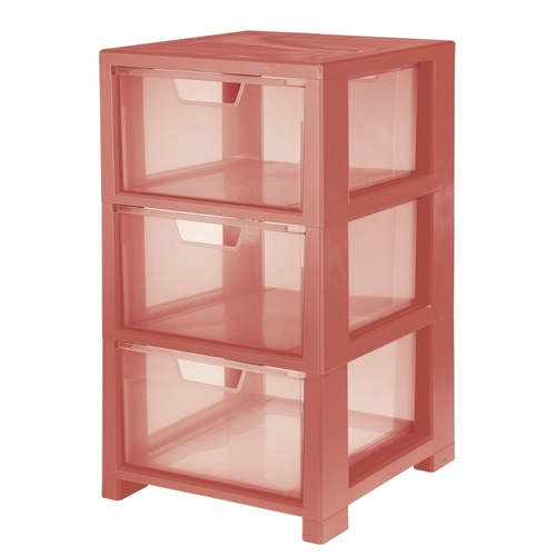 Cassettiera Linea, 3 cassetti, rosso corallo BRI1100567