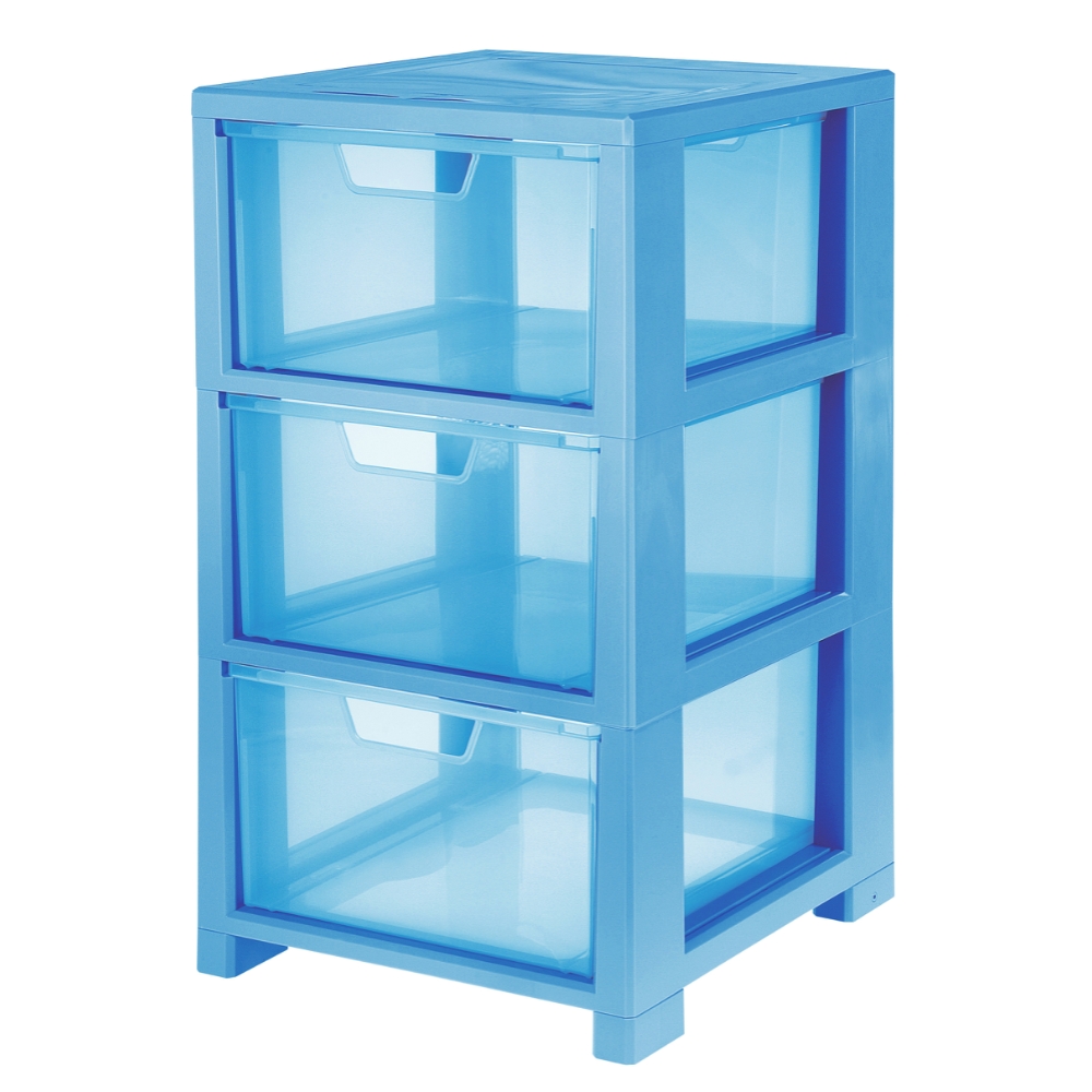 Tontarelli Cassettiera Linea, 3 cassetti, azzurro