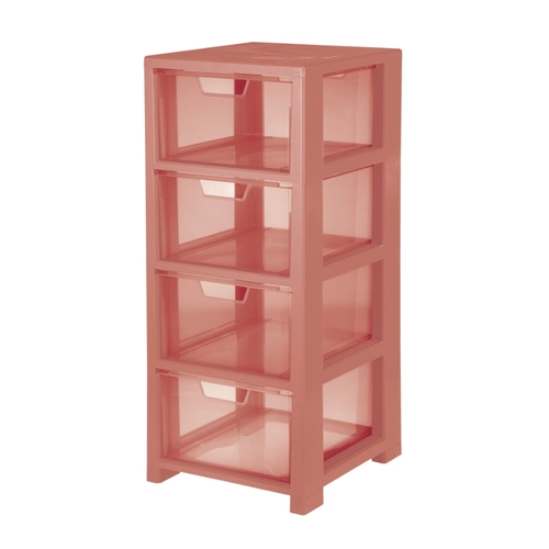 Cassettiera Linea, 4 cassetti, rosso corallo BRI1100572