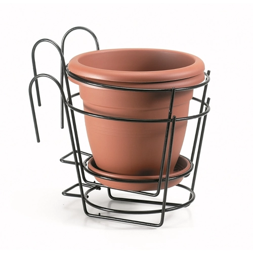 Set 2 x PORTA VASO Ø22cm CON VASO E SOTTOVASO in plastica, filo d'acciaio BRI1121757