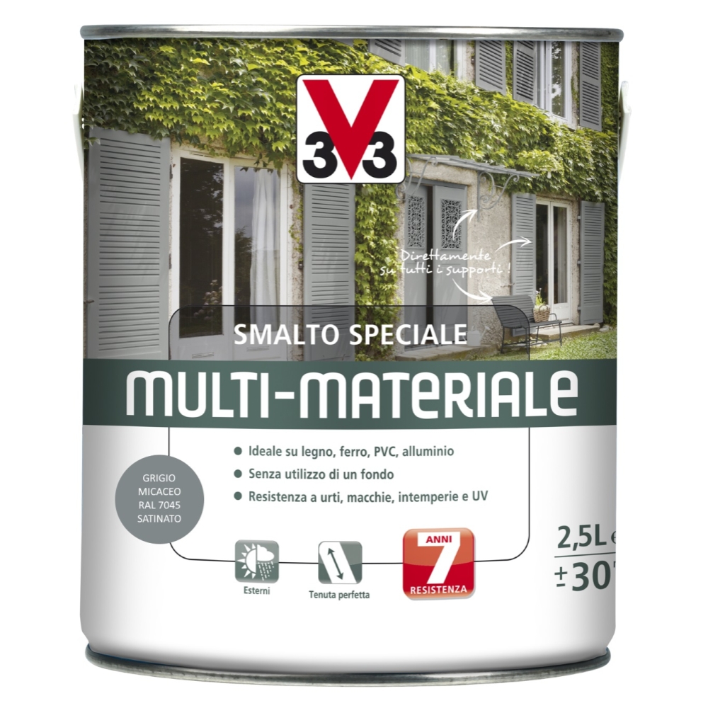 V33 - Smalto Speciale Multimateriale LT.2,50 Grigio Micaceo-image