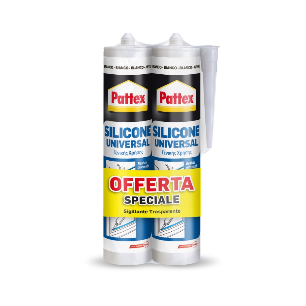 Pattex Silicone sigillante PATTEX 2 pezzi da 280 mL