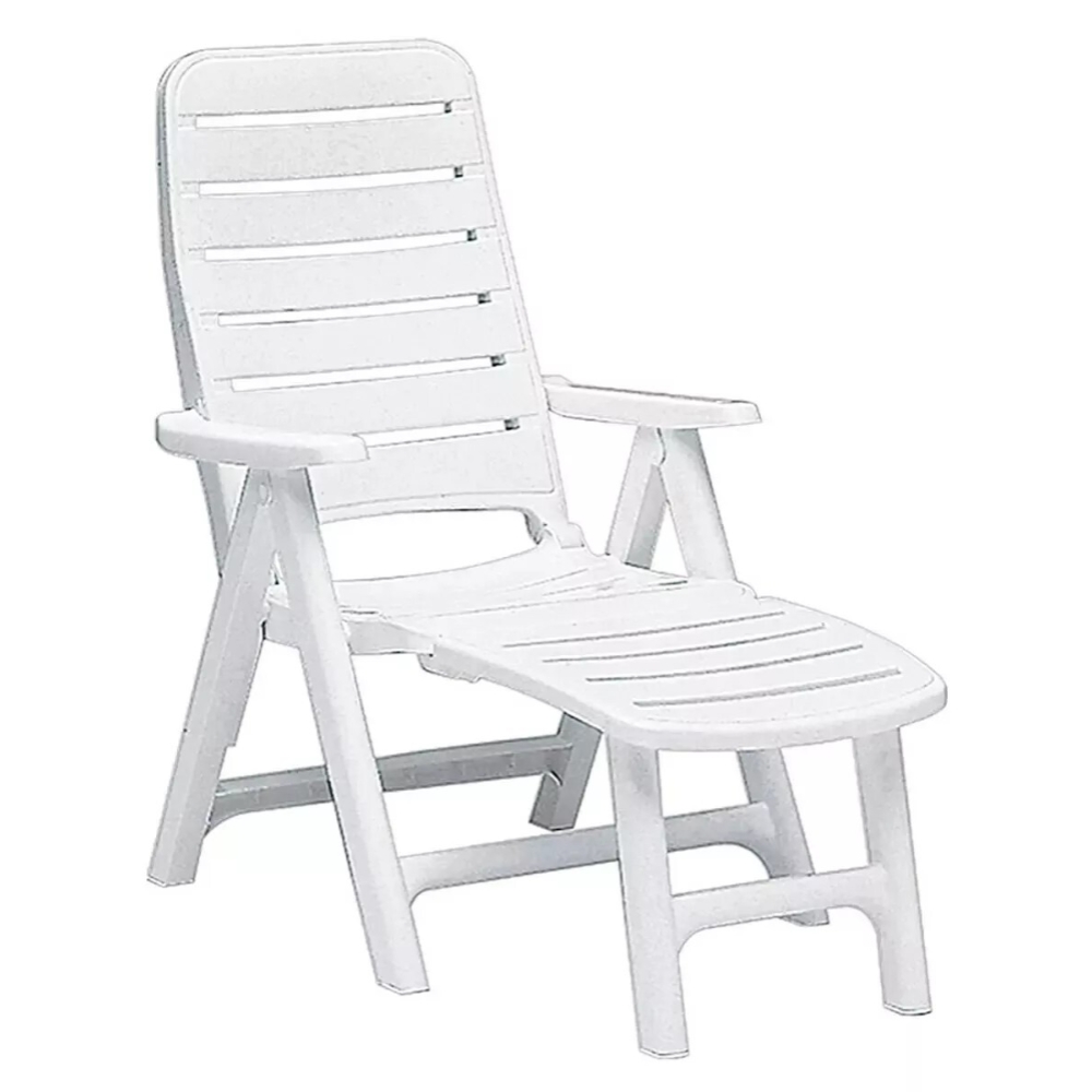 No Brand Poltrona multiposizione PREMIERE 5 POSIZIONI CON POGGIAPIEDI BIANCA