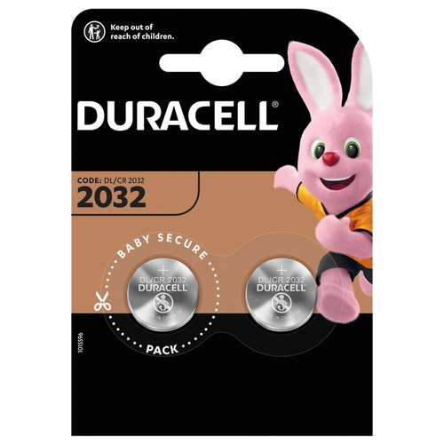 Duracell 2032 Batteria Bottone al Litio Specialistica 3V pacco da 2 pile con Tecnologia Baby Secure BRI1197452