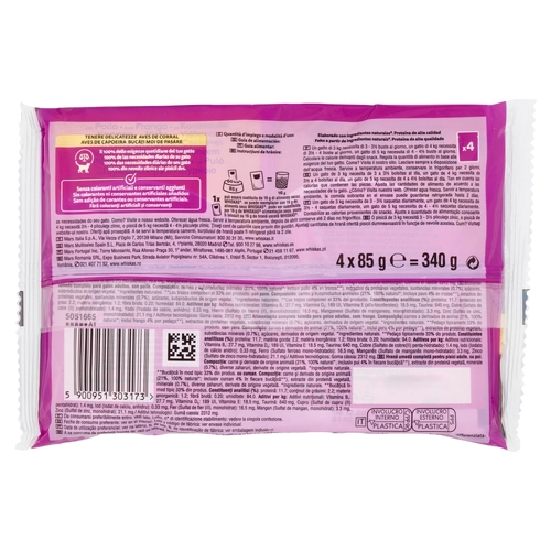 Whiskas Pure Delight Cibo Umido Gatto Tenere Delicatezze in Gelatina con Pollo e Tacchino 4 x 85 g BRI1219163