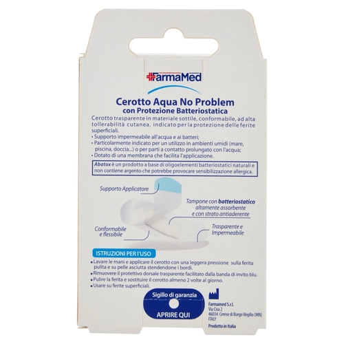 Cerotto Aqua No Problem con Protezione Batteriostatica 2 Formati Medium e Large 10 pz BRI1224433