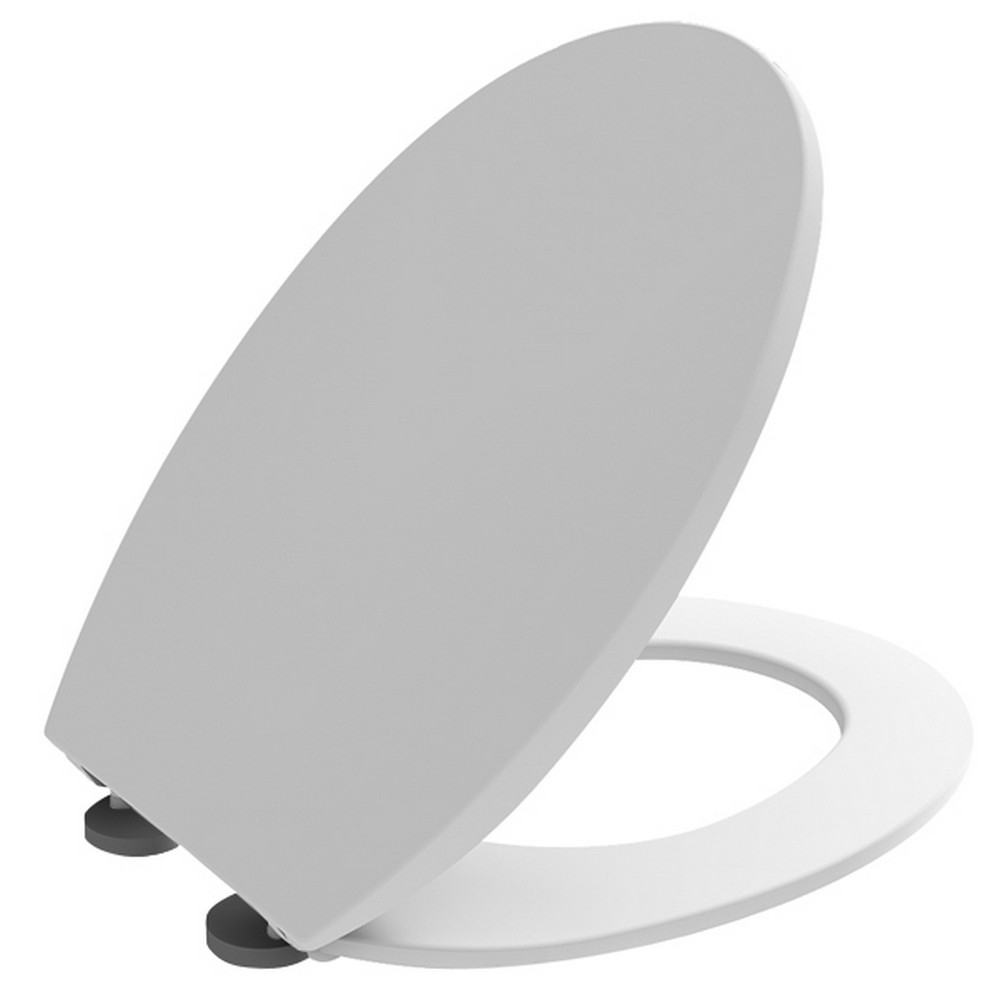 Sedile WC Wirquin Woody In MDF | Grigio | Forma Universale A U | Cerniere Inox Anticorrosione - 2