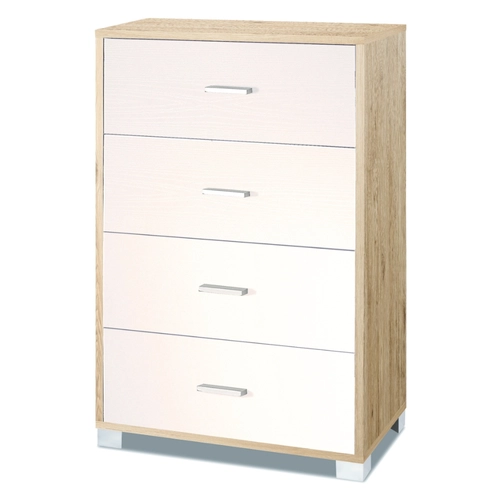 Cassettiera L70 x P41 x H112 cm, rovere rustico/bianco fiammato BRI1235995