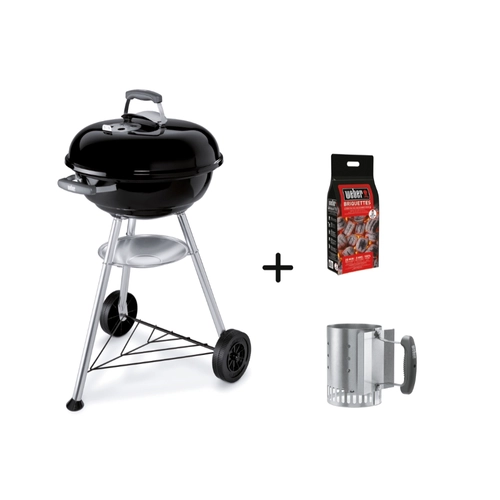 Barbecue Compact kettle 47 + ciminiera piccola + sacco bricchetti 3 kg BRI1237295
