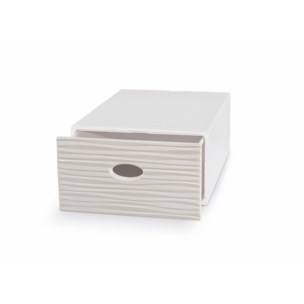 Image of Domopak Living Contenitore QBOX WAVE LARGE, sabbia014