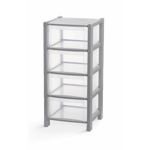 Cassettiera, 4 cassetti, grigio BRI1237367