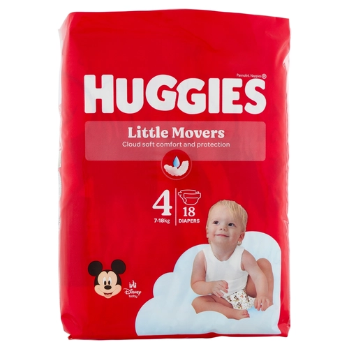 Huggies Little Movers Pannolini 4 7-18 Kg 18 pz BRI1256391