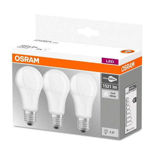 Osram Lampada LED E27, 14 W, luce fredda, 3 pz BRI1257304