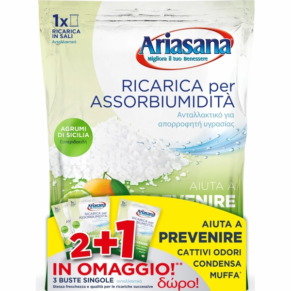 KIT DEUMIDIFICATORE ARIASANA AERO 360° BOX ASSORBIUMIDITA + 2 Tab RICARICA  450gr