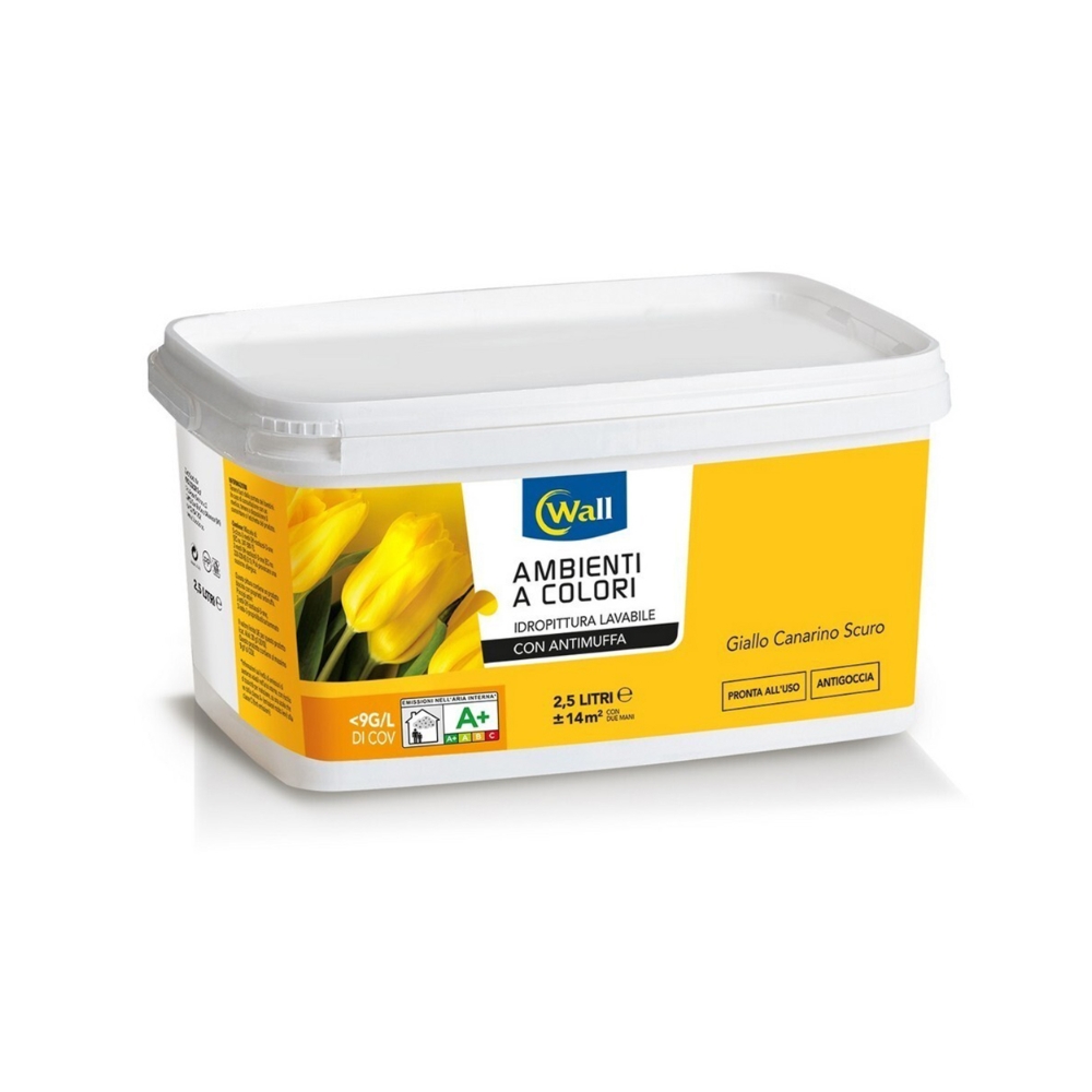 Image of Wall Idropittura Wall 2,5 L, giallo canarino014