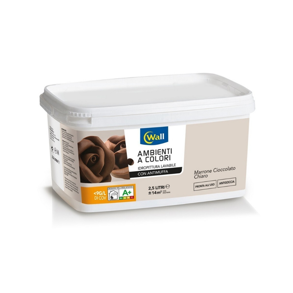 Wall Idropittura Wall 2,5 L, marrone cioccolato
