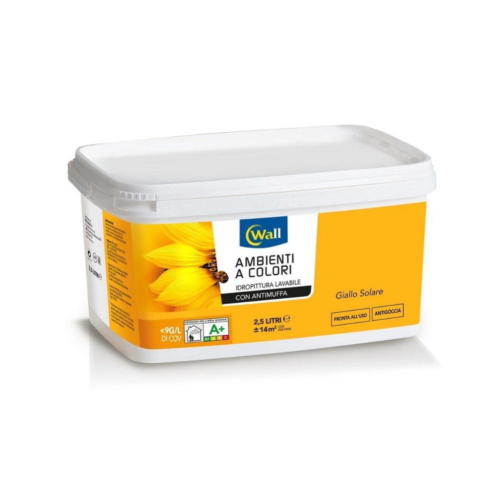 Image of Wall Idropittura Wall 2,5 L, giallo solare014