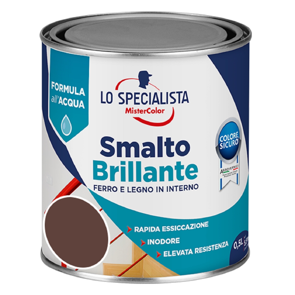 Image of Lo Specialista Smalto all'acqua da 0.5 L, marrone brillante014