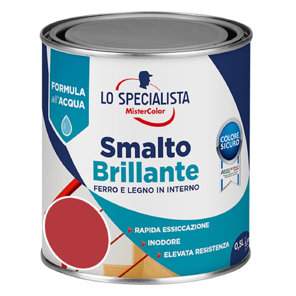 Lo Specialista MCS SMALTO ACQUA BRILLANTE 0,5 LT. ROSSO
