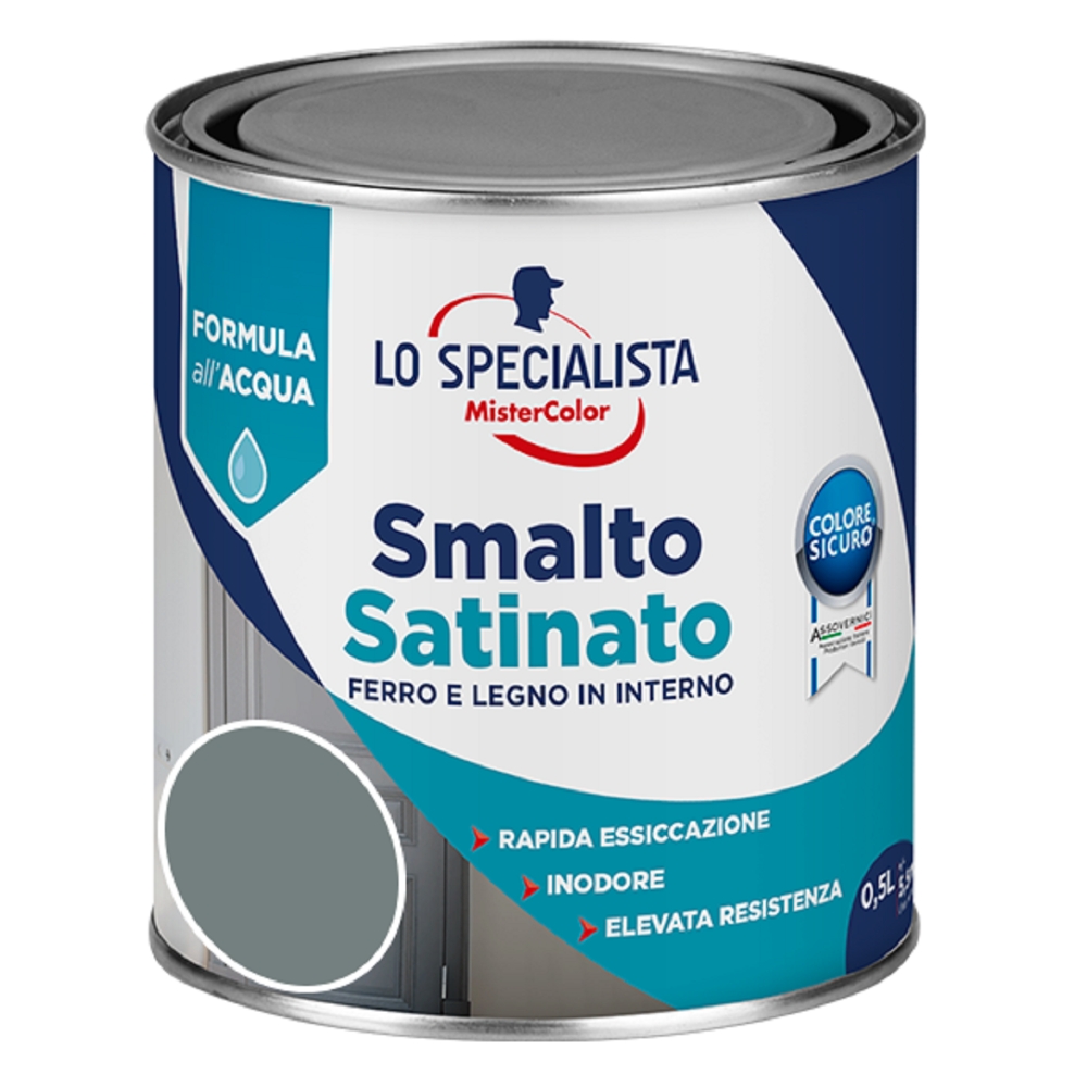 Lo Specialista MCS SMALTO ACQUA SATINATO 0,5 LT. GRIGIO PERLA