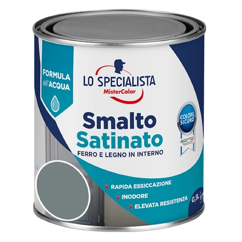 MCS SMALTO ACQUA SATINATO 0,5 LT. GRIGIO PERLA BRI1271358