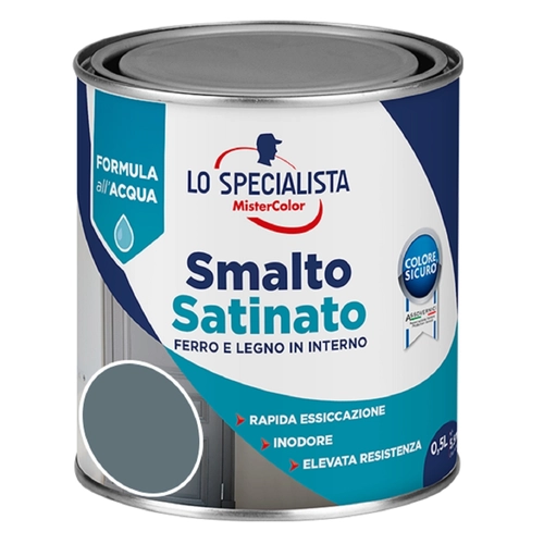 MCS SMALTO ACQUA SATINATO 0,5 LT. GRIGIO SCURO BRI1271359