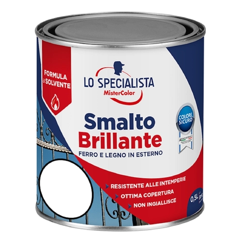 Smalto a solvente da 0.5 L, bianco brillante BRI1271370