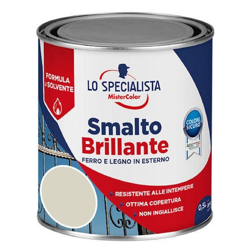 Smalto a solvente da 0.5 L, bianco ghiaccio brillante BRI1271371