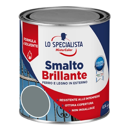 Smalto a solvente da 0.5 L, grigio perla brillante BRI1271372