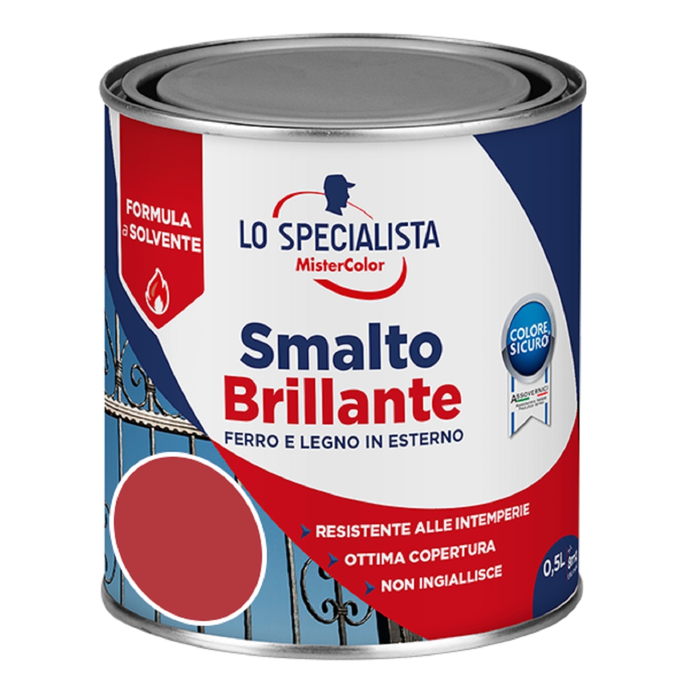 Image of Lo Specialista Smalto a solvente da 0.5 L, rosso brillante014