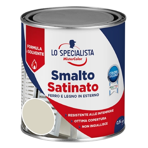 Smalto a solvente da 0.5 L, bianco ghiaccio satinato BRI1271383