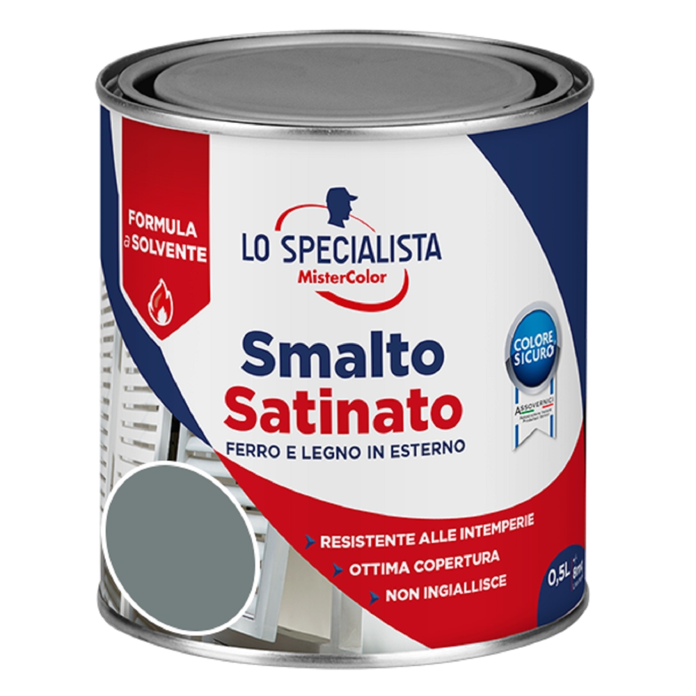 Image of Lo Specialista Smalto a solvente da 0.5 L, grigio perla satinato014