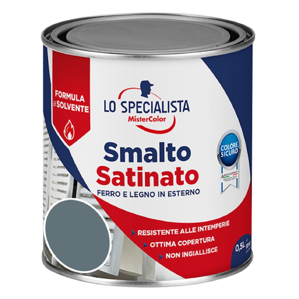 Image of Lo Specialista Smalto a solvente da 0.5 L, grigio scuro satinato014