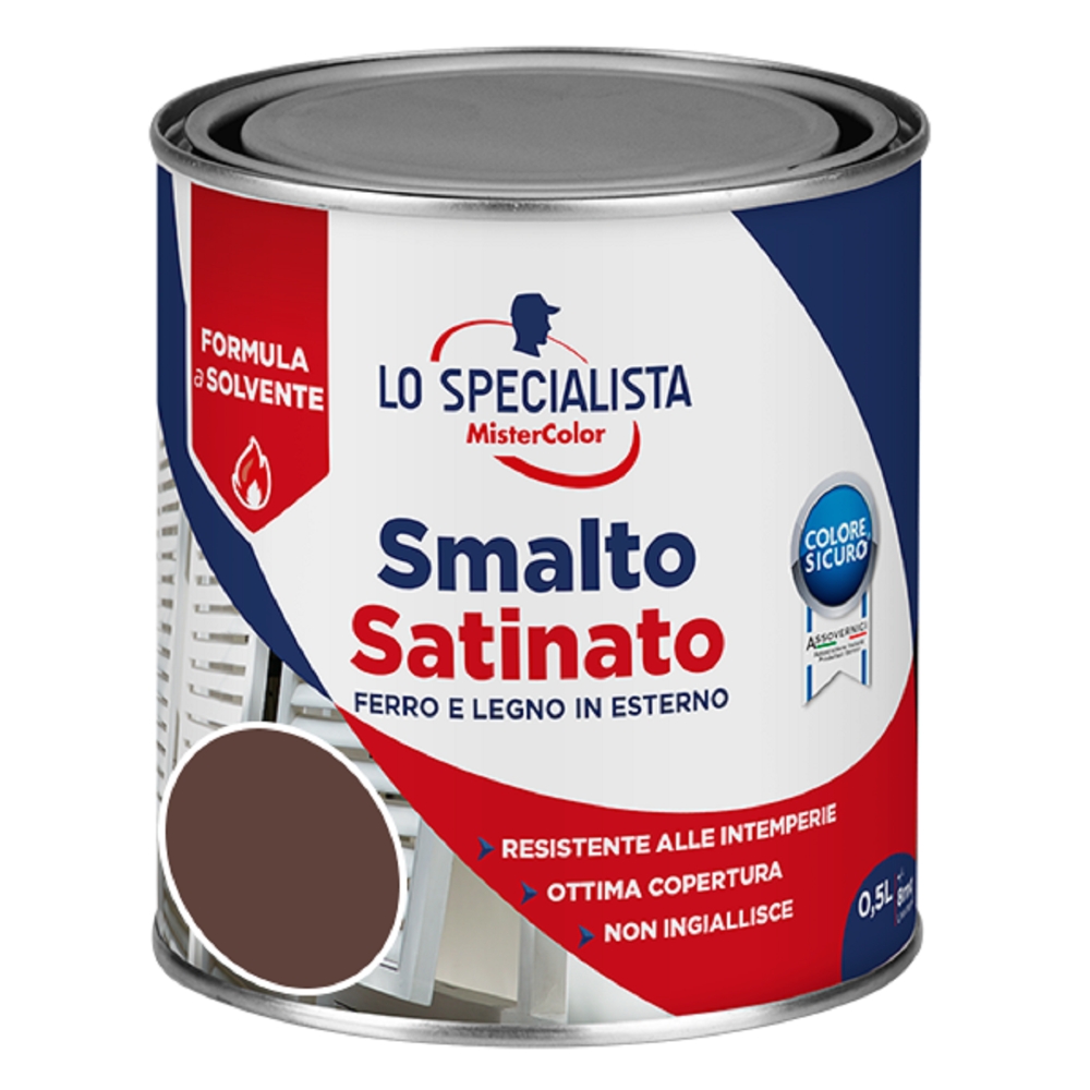 Image of Lo Specialista Smalto a solvente da 0.5 L, marrone satinato014