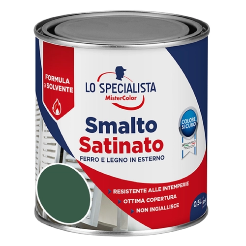 Smalto a solvente da 0.5 L, verde scuro satinato BRI1271387