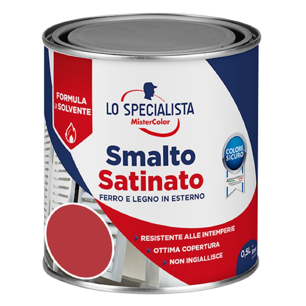 Image of Lo Specialista Smalto a solvente da 0.5 L, rosso satinato014