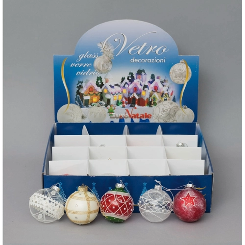 Sfera bianco, oro, rosso BRI1279956