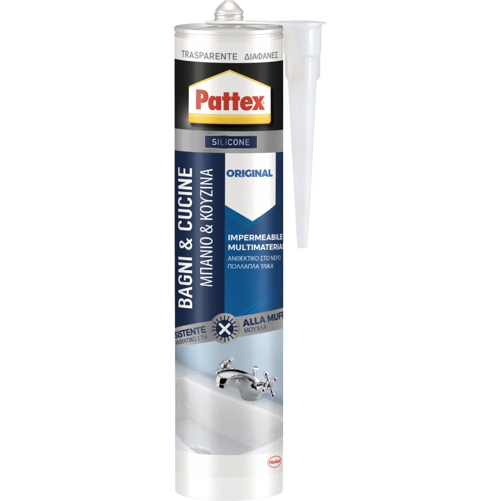 Image of Pattex Silicone sigillante PATTEX Bagni&Cucine 12 pezzi da 290 mL014