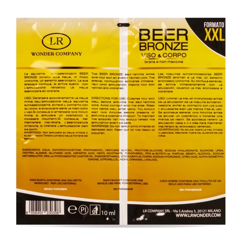 Salviette Autoabbronzanti alla Birra Viso e Corpo BRI1283482