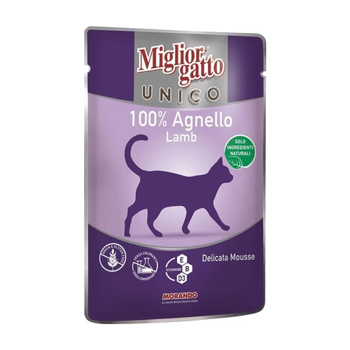 Migliorgatto Unico Mousse Agnello 85 gr BRI1286350