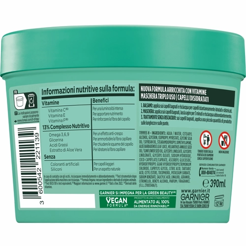 Garnier Maschera Idratante Fructis Hair Food, 3 in 1, Capelli Normali, Aloe BRI1289662