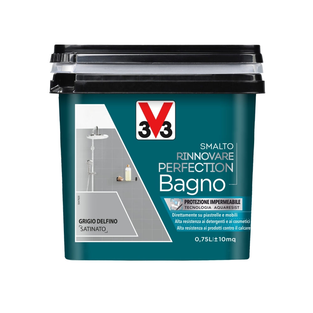 V33 Smalto Rinnovare Perfection Bagno Grigio Delfino Satinato 0,75 L-image