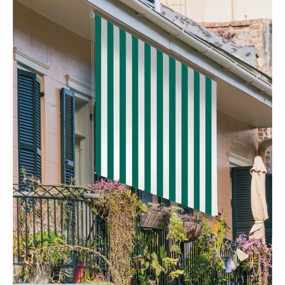 Image of No Brand Tenda da sole a rullo, 150x250 cm, verde a righe014