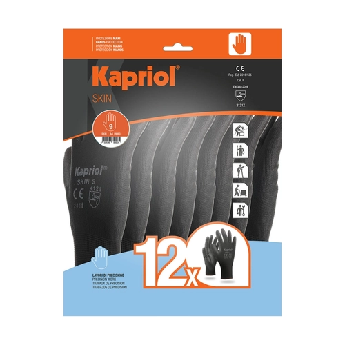 Guanti da lavoro KIT 12 PAIA GUANTI SKIN tg.10 in poliestere BRI1321766