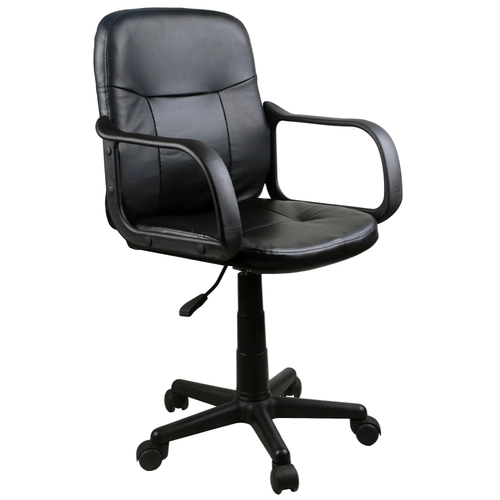 Sedia da ufficio in ecopelle struttura abs Colore nero,  regolabile in altezza con braccioli BRI1325536